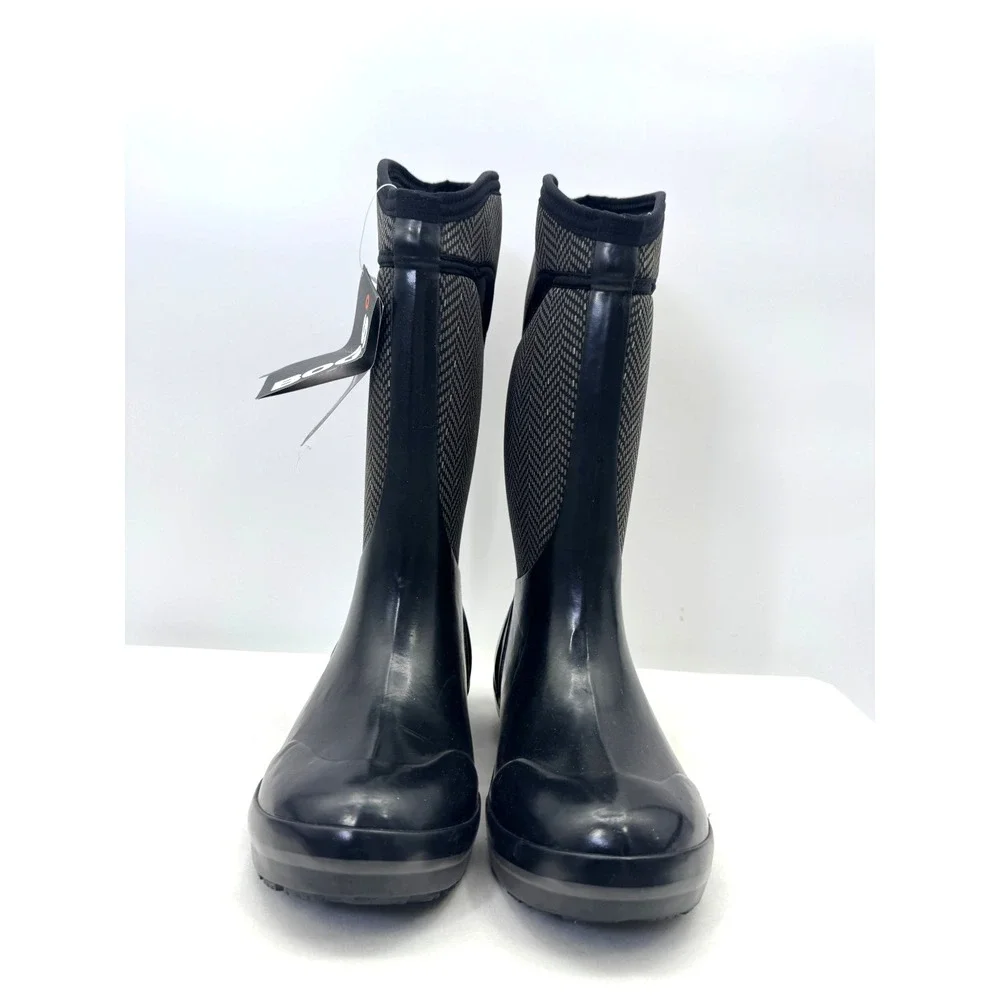 Bogs Waterproof NeoTech Insulated Herringbone Tall Black Pull On Boot 9 Mud Snow